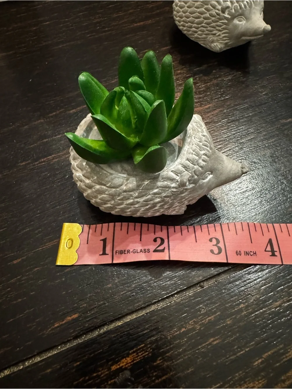 Bundle of 2 Small Decorative Hedgehog Shaped Cement faux Succulent planters